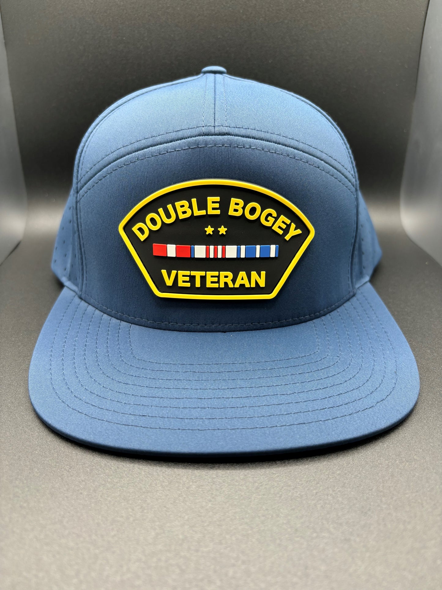 "DOUBLE BOGEY VETERAN" LASER PERFORATED HAT - LIGHT NAVY