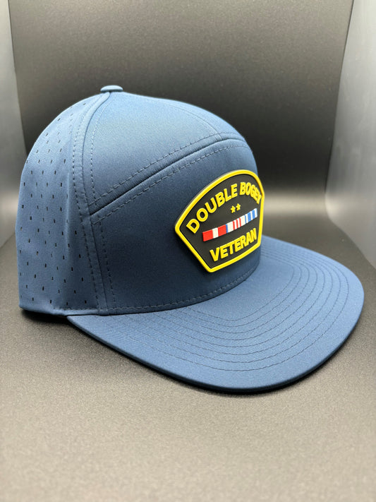 "DOUBLE BOGEY VETERAN" LASER PERFORATED HAT - LIGHT NAVY