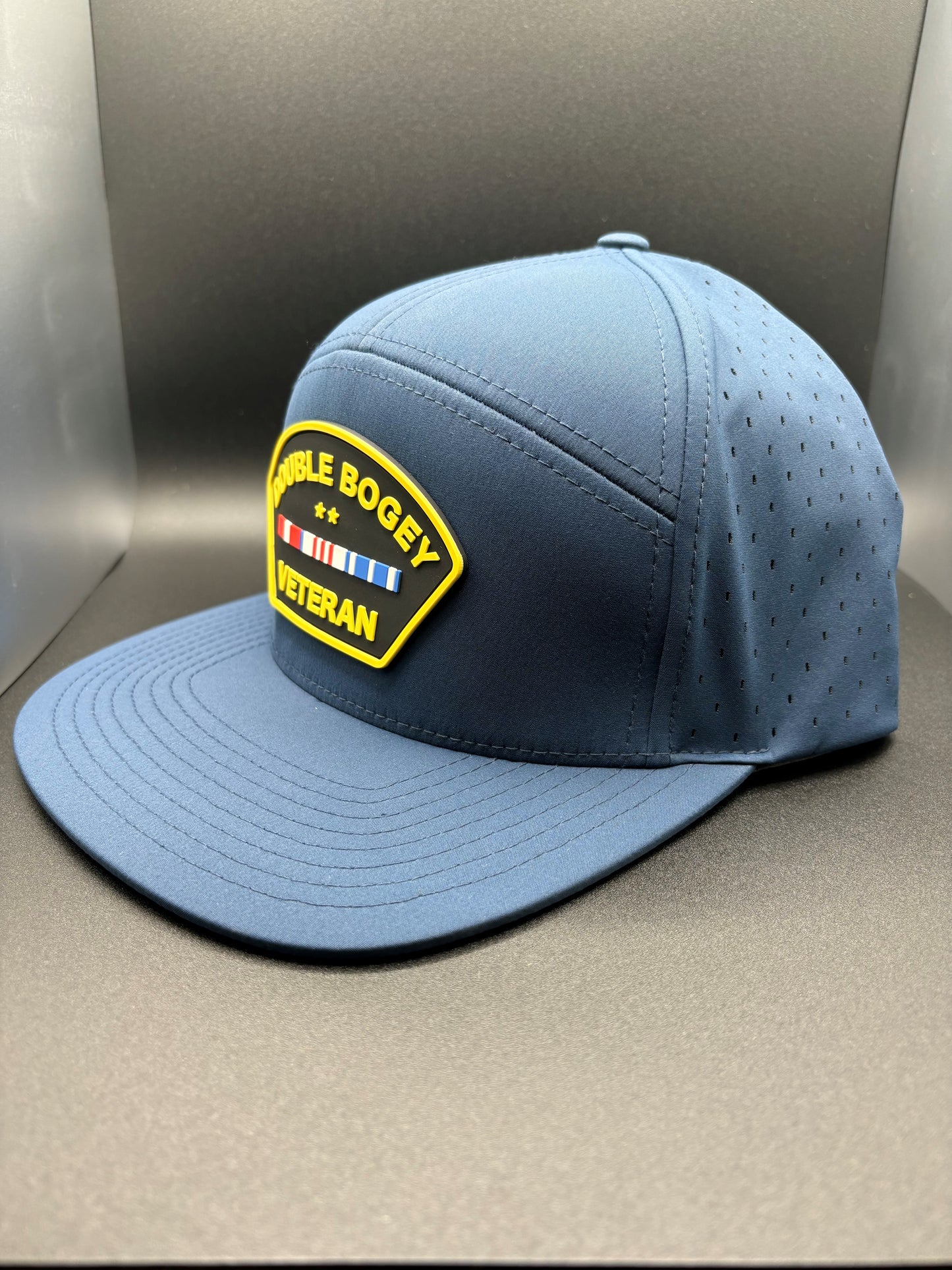 "DOUBLE BOGEY VETERAN" LASER PERFORATED HAT - LIGHT NAVY