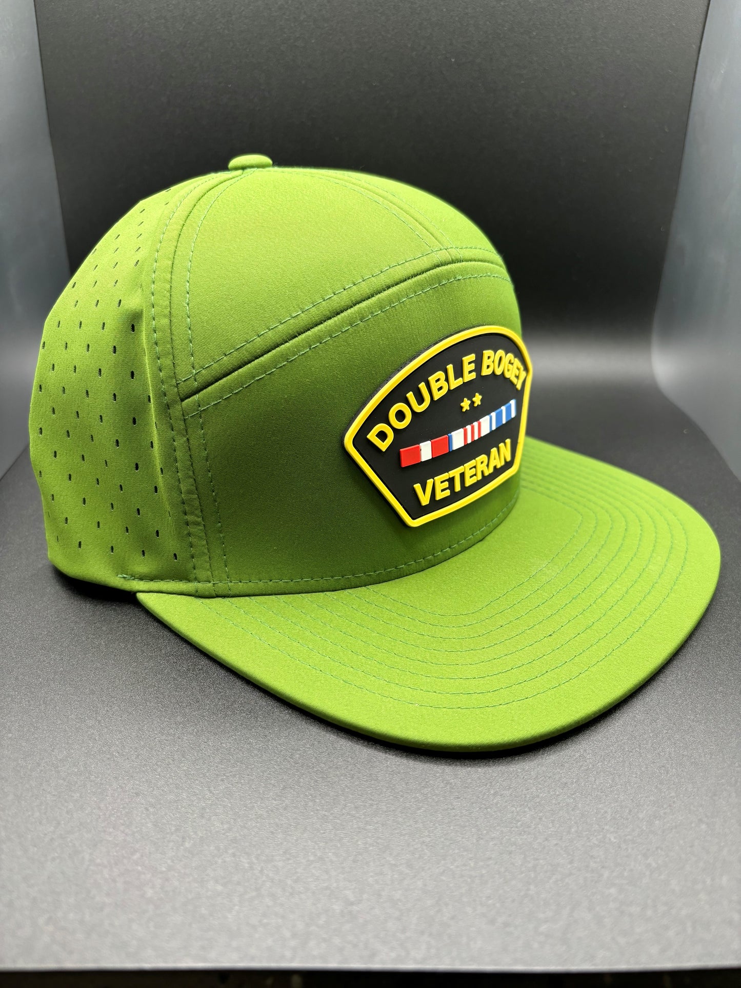 "DOUBLE BOGEY VETERAN" LASER PERFORATED HAT - MOSS GREEN