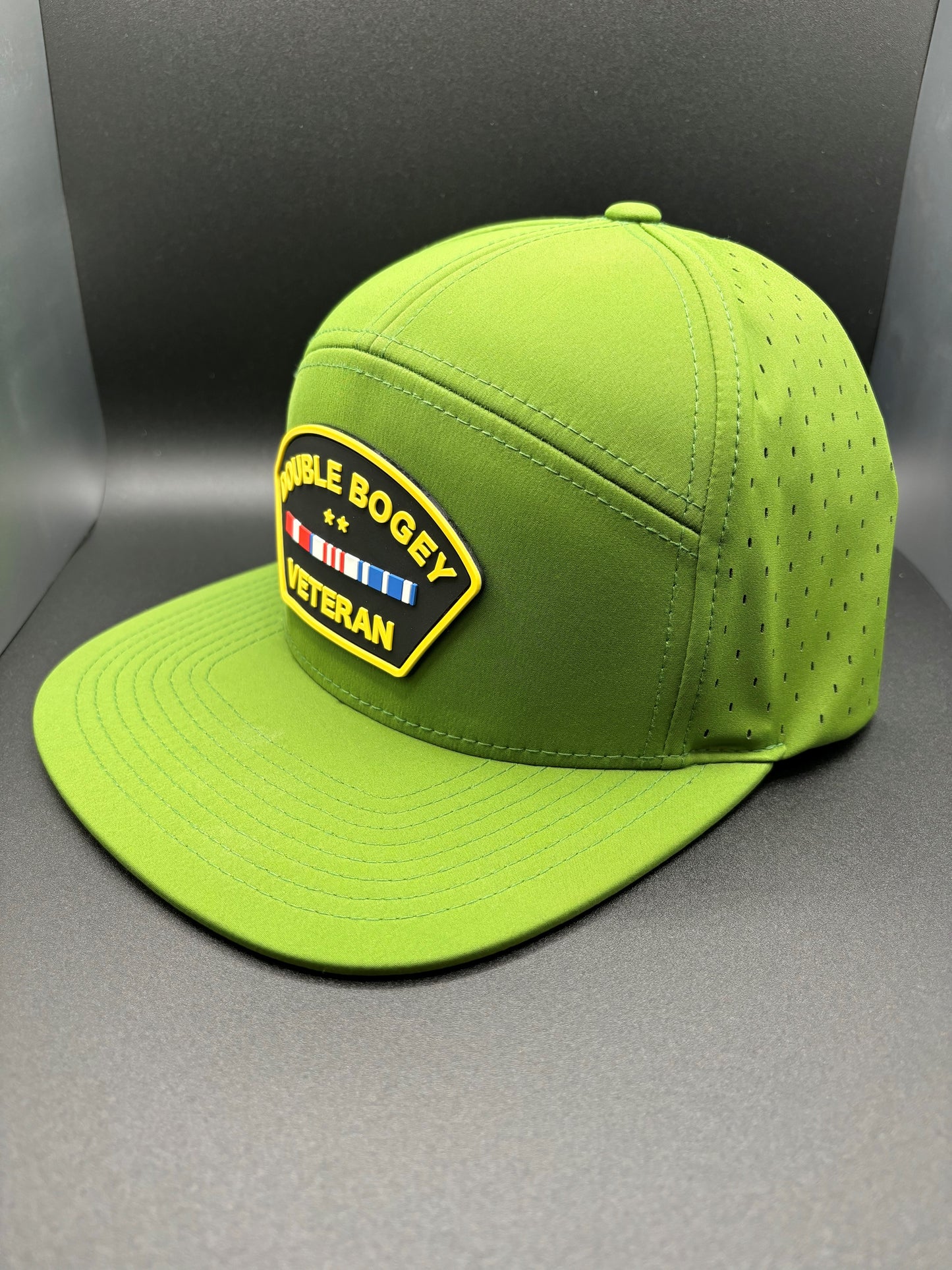 "DOUBLE BOGEY VETERAN" LASER PERFORATED HAT - MOSS GREEN