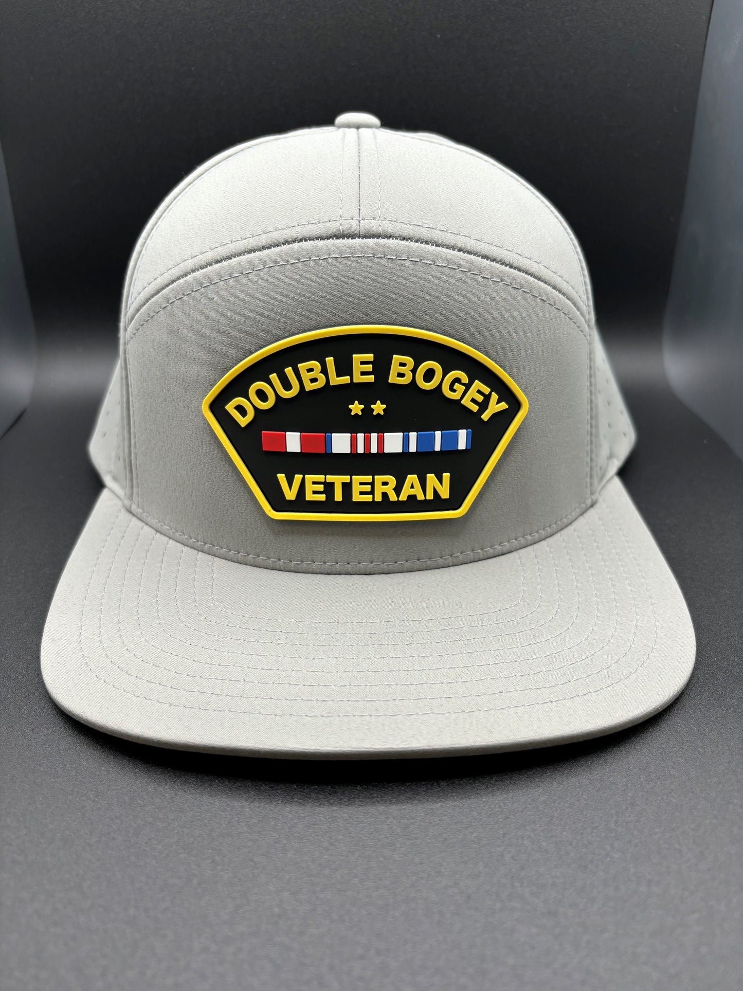 "DOUBLE BOGEY VETERAN" LASER PERFORATED HAT - LIGHT GREY