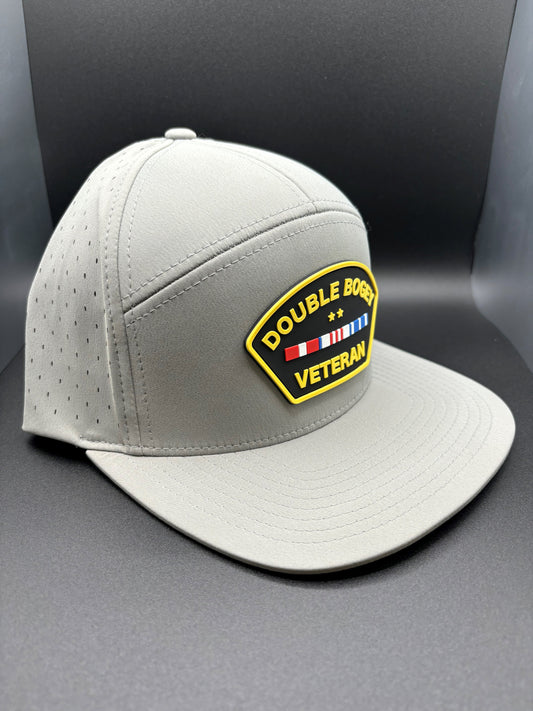"DOUBLE BOGEY VETERAN" LASER PERFORATED HAT - LIGHT GREY