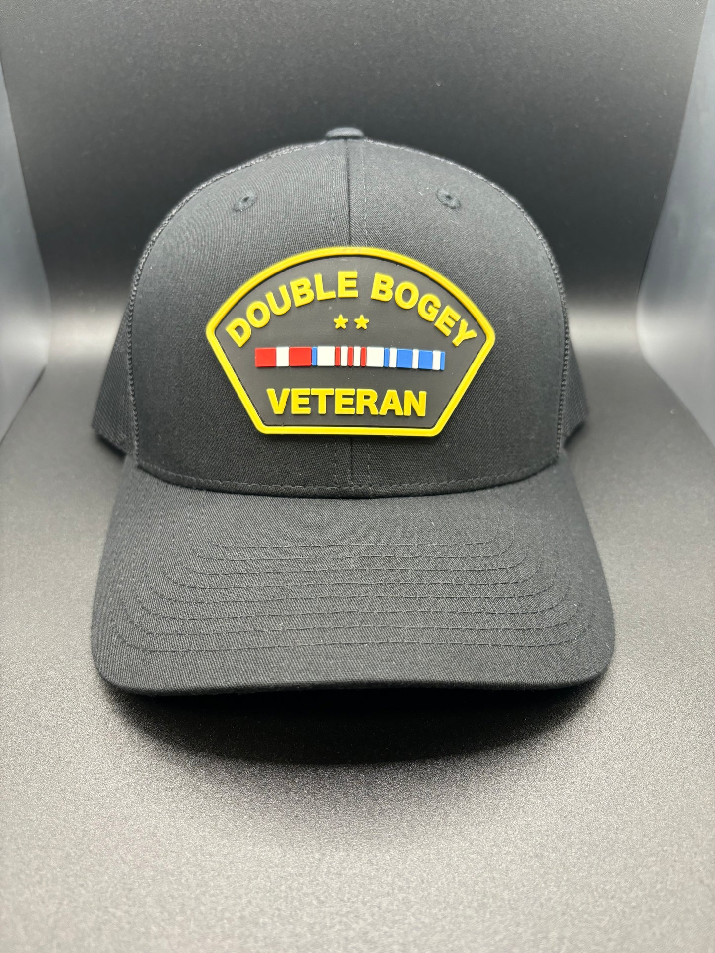 “DOUBLE BOGEY VETERAN” TRUCKER HAT - BLACK