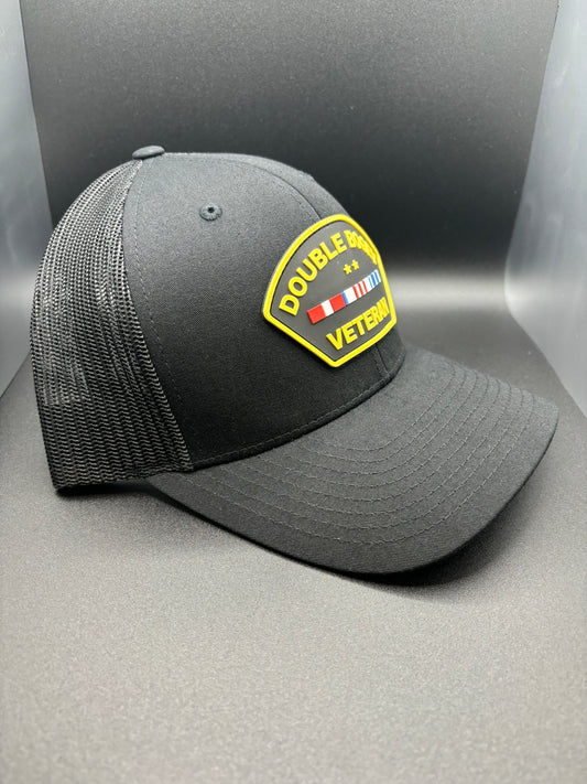 “DOUBLE BOGEY VETERAN” TRUCKER HAT - BLACK