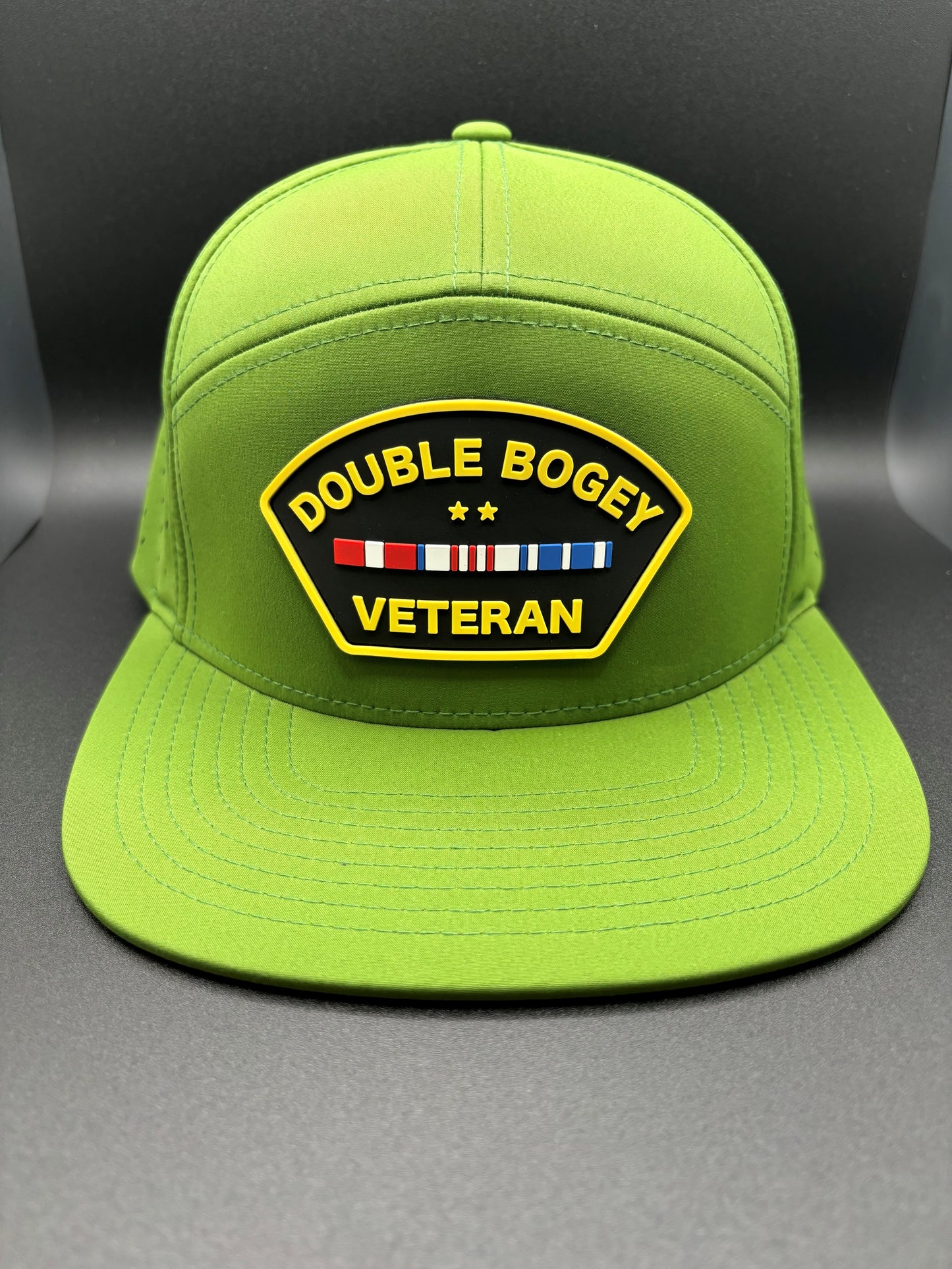 "DOUBLE BOGEY VETERAN" LASER PERFORATED HAT - MOSS GREEN